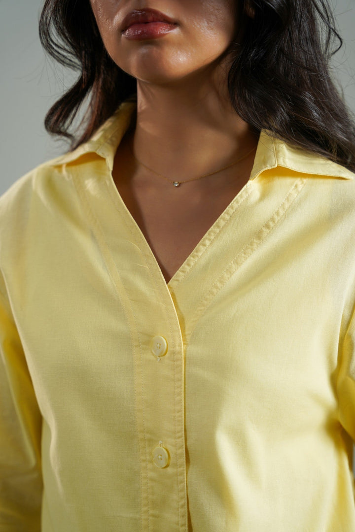 BUTTER YELLOW LONG SUMMER BLOUSE