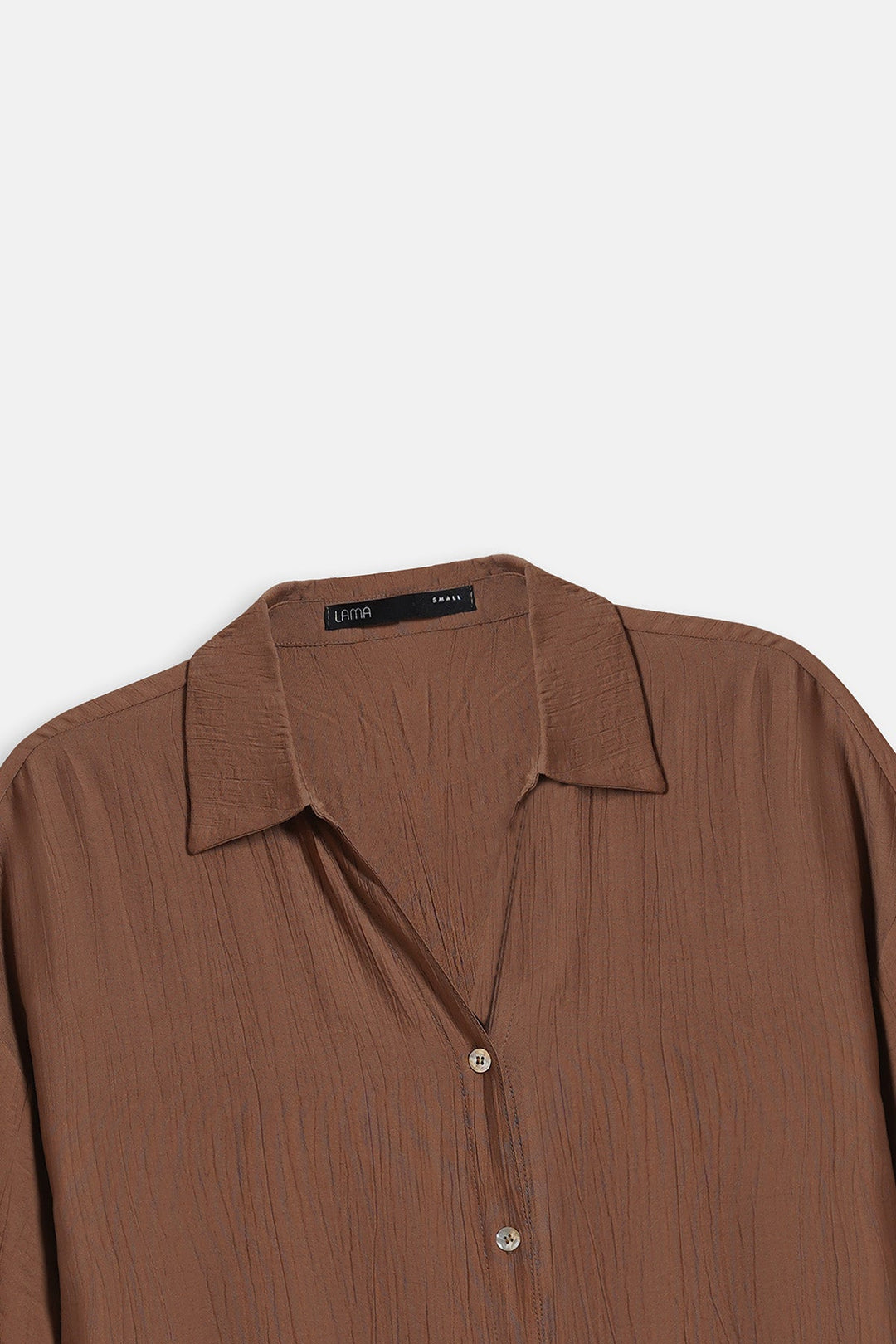 BROWN LACE TRIM BLOUSE