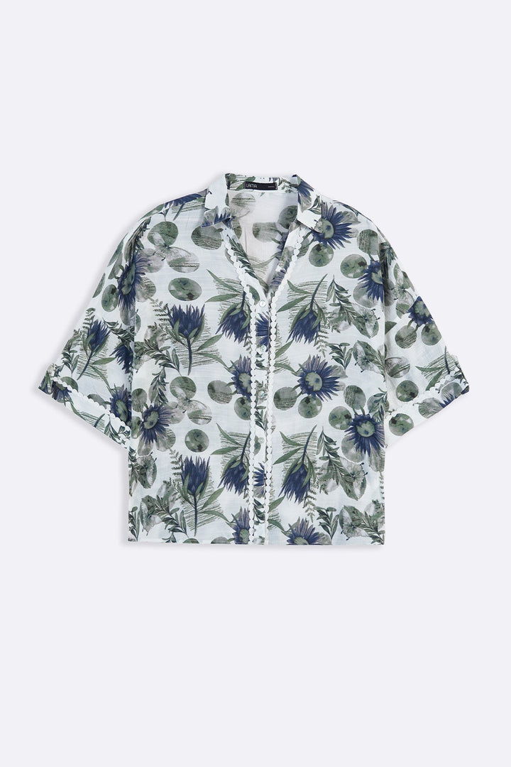 BLUE CORNFLOWER PRINT SHIRT