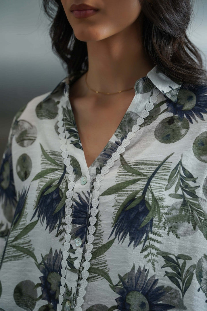 BLUE CORNFLOWER PRINT SHIRT