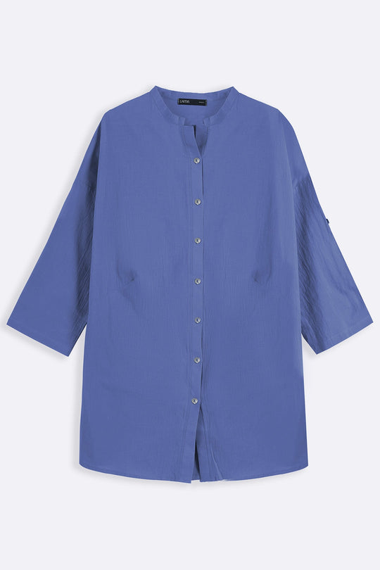 BLUE EVERYDAY FEATHER COTTON TUNIC