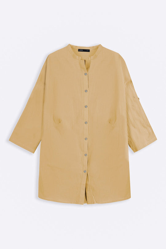 BUTTER YELLOW EVERYDAY FEATHER COTTON TUNIC