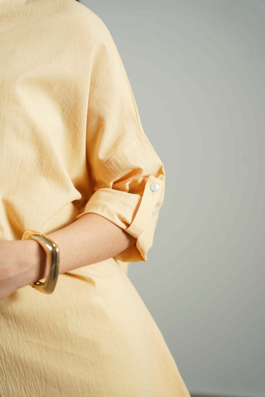 BUTTER YELLOW EVERYDAY FEATHER COTTON TUNIC