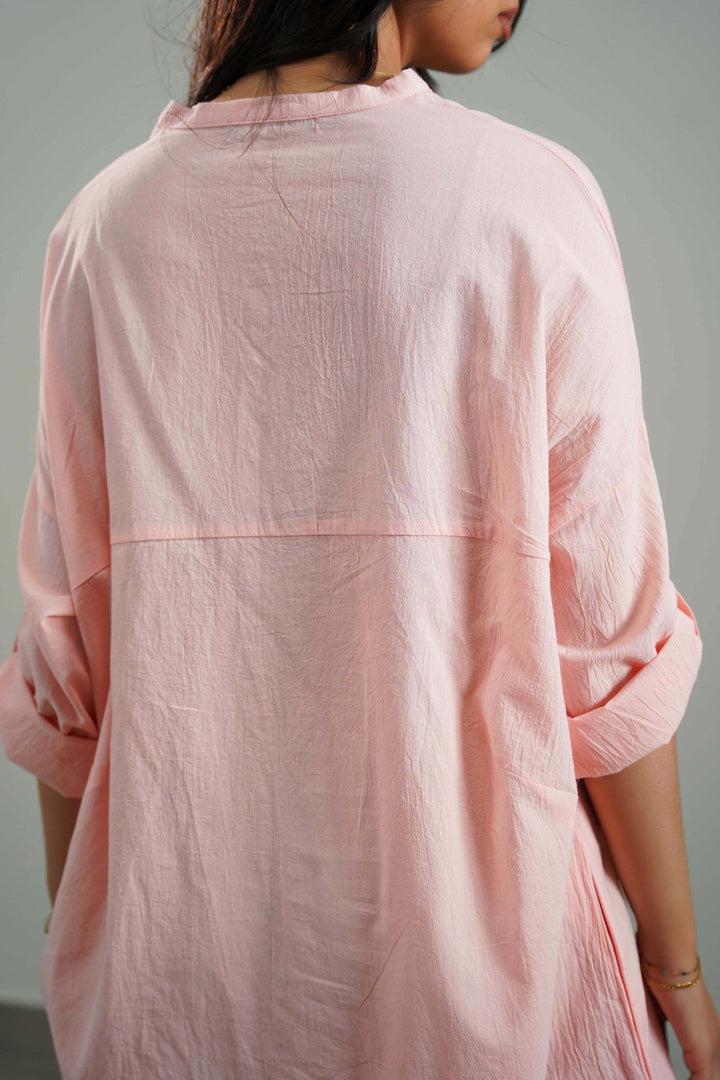 PINK EVERYDAY FEATHER COTTON TUNIC