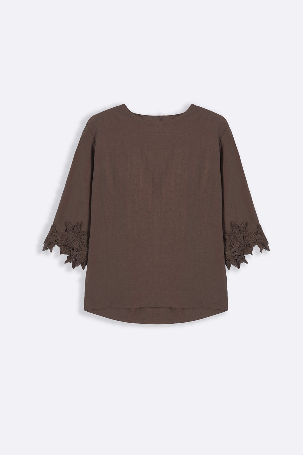 BROWN-SOFT LACE SHIRT