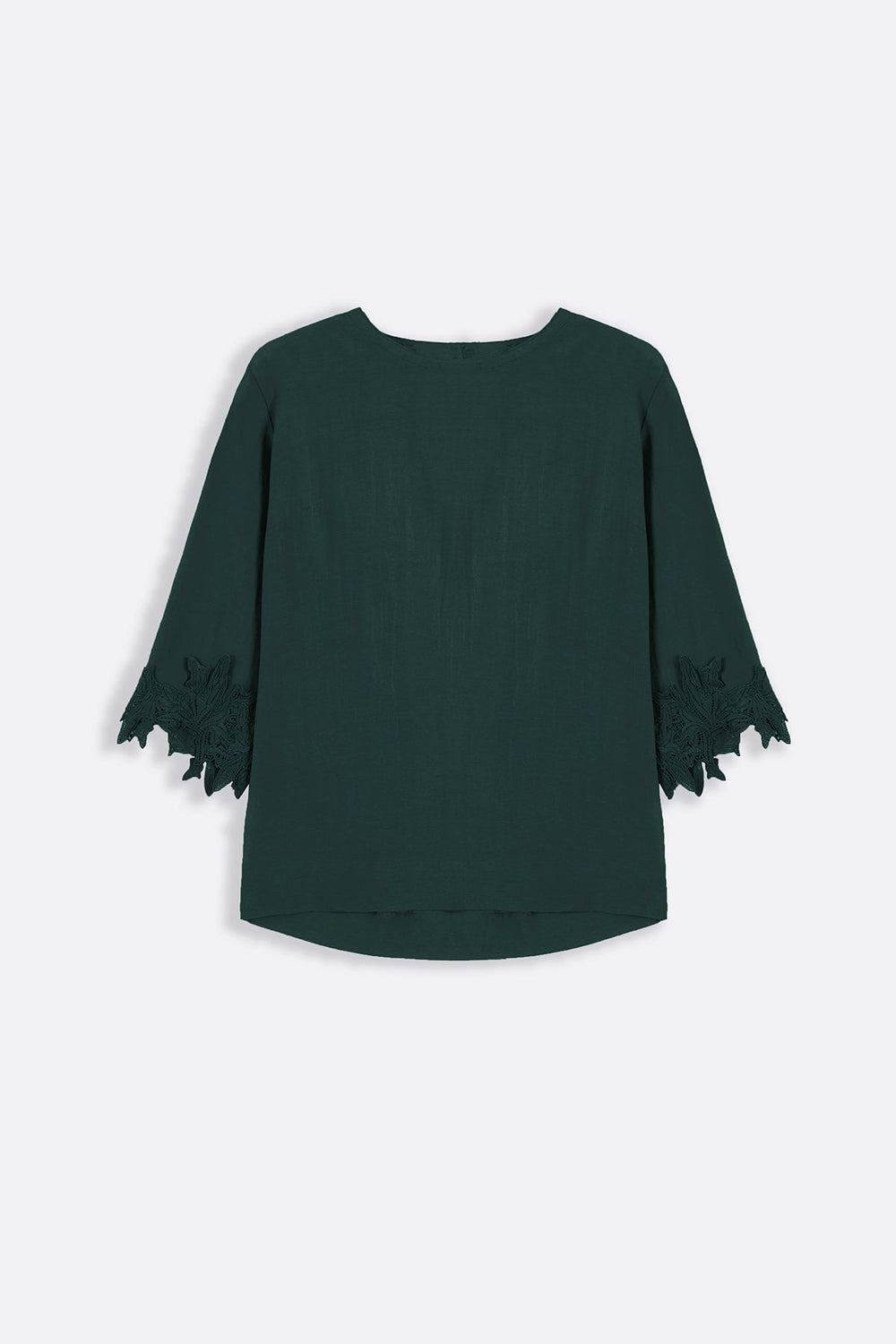 EMERALD GREEN-SOFT LACE SHIRT