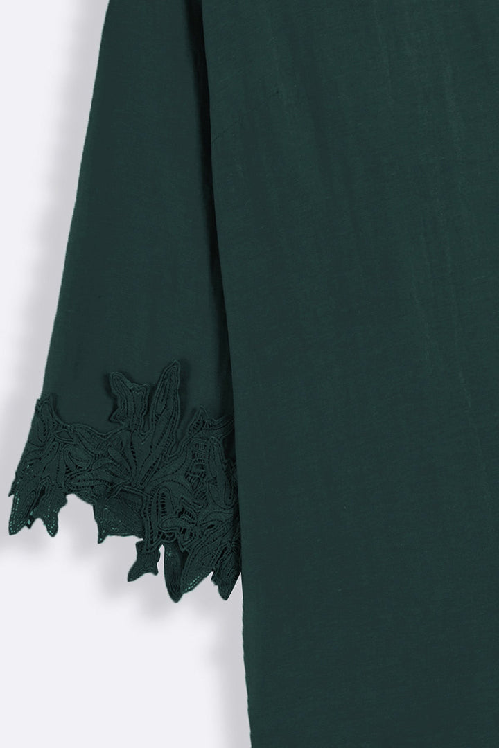 EMERALD GREEN-SOFT LACE SHIRT