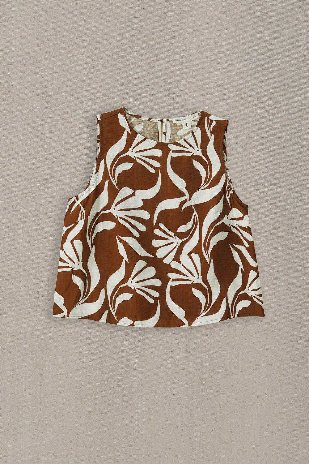 BROWN WHITE TROPIC FLOW TOP