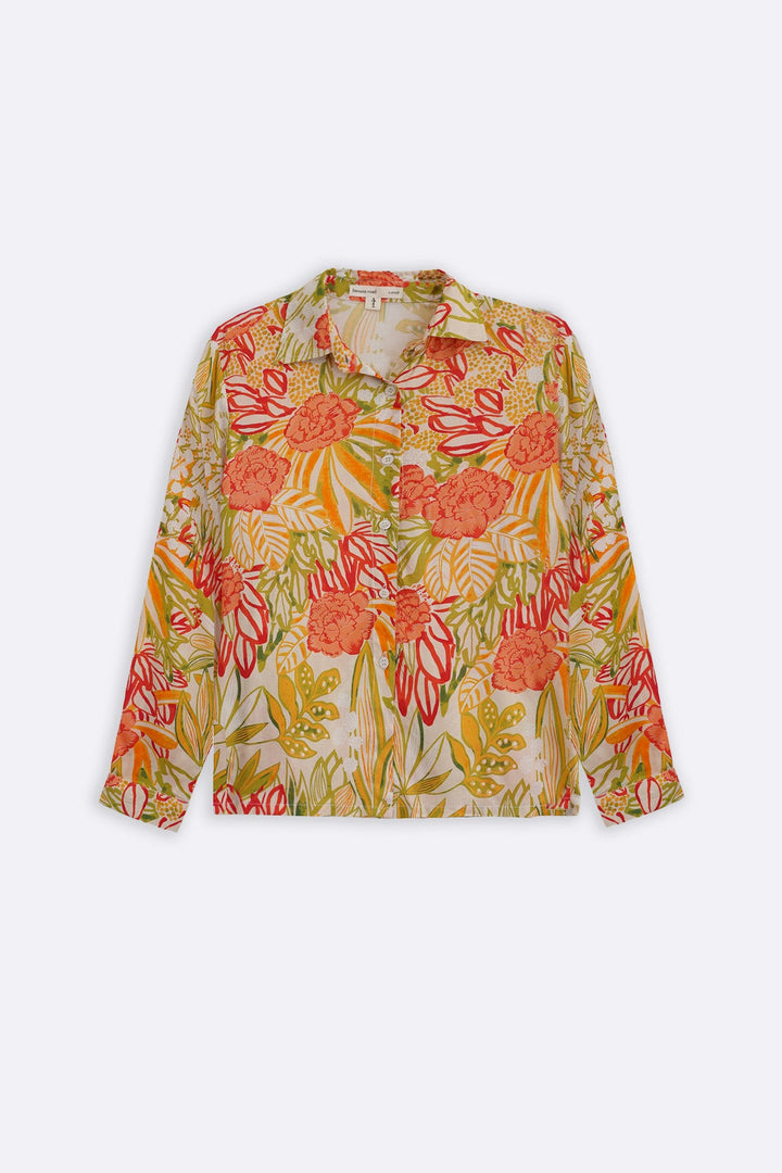 CORAL GARDENIA BUTTON DOWN