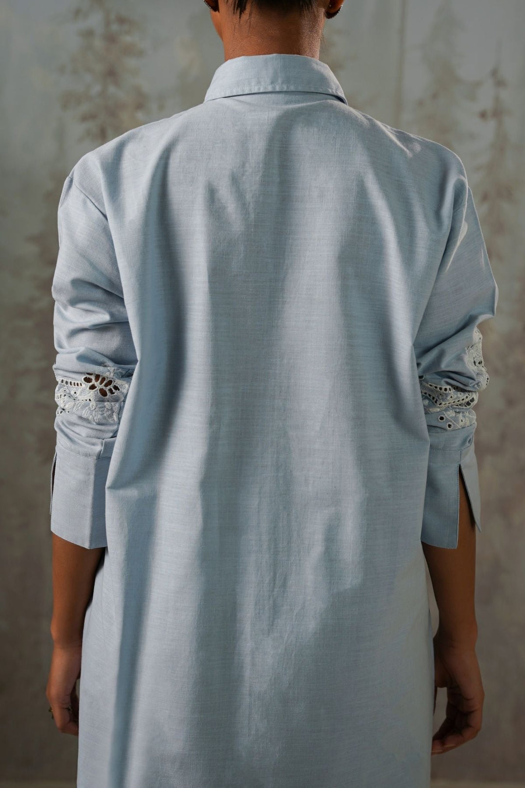 LIGHT BLUE COASTAL ARTISAN LONG TUNIC