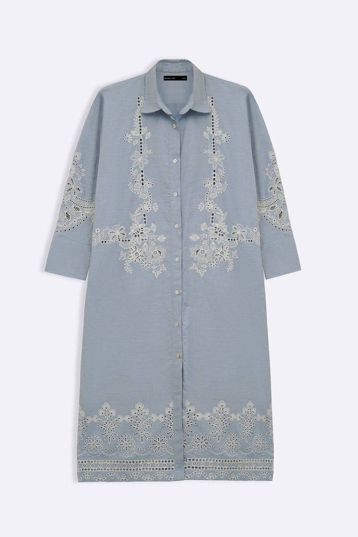 LIGHT BLUE COASTAL ARTISAN LONG TUNIC