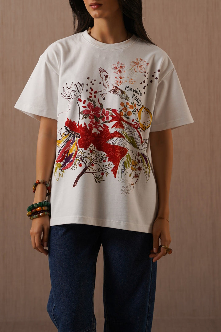 WHITE BANANA ROAD OPENER TEE