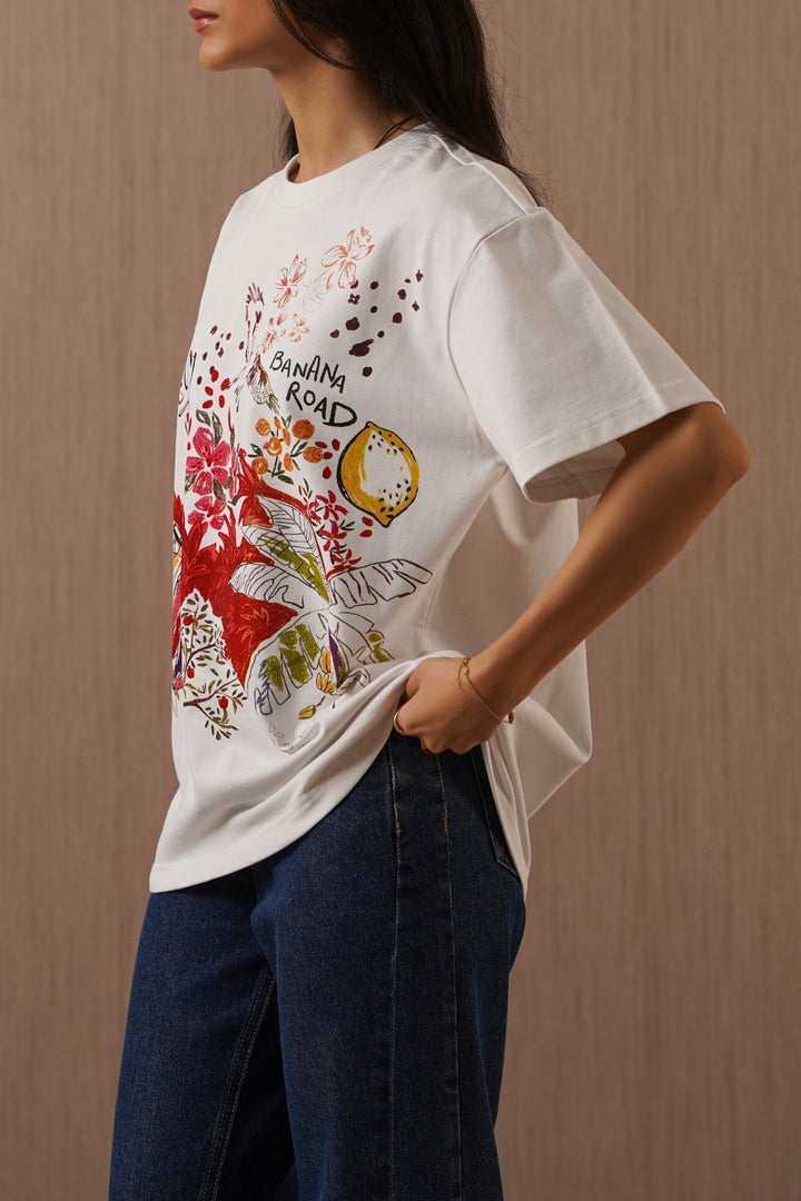 WHITE BANANA ROAD OPENER TEE