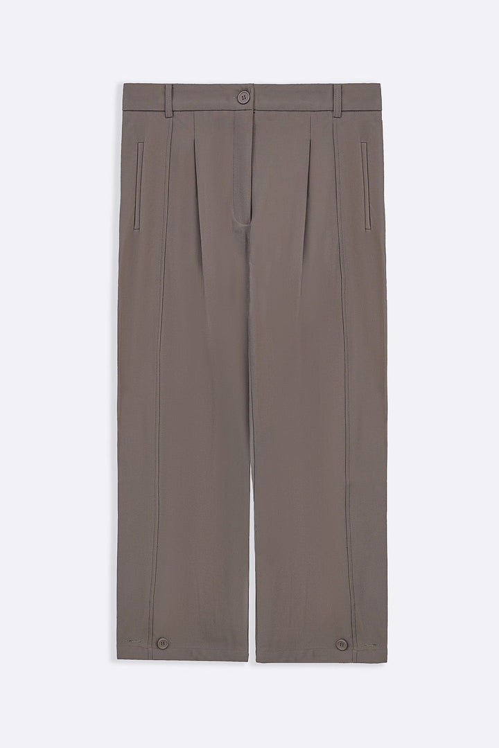 TAUPE BARREL TROUSERS