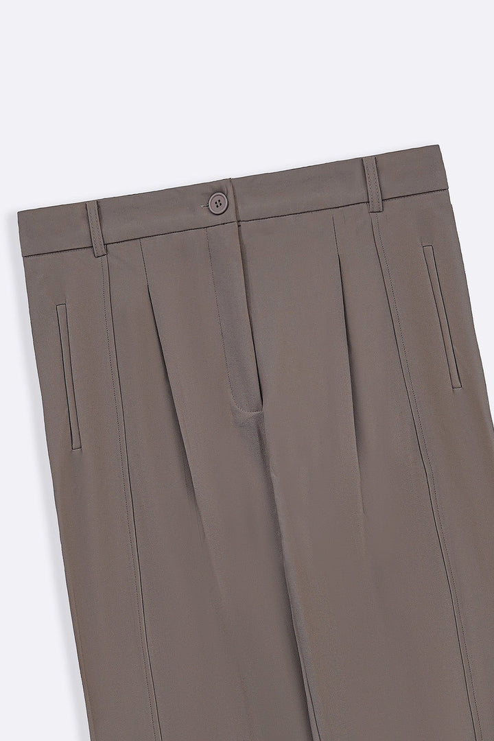 TAUPE BARREL TROUSERS