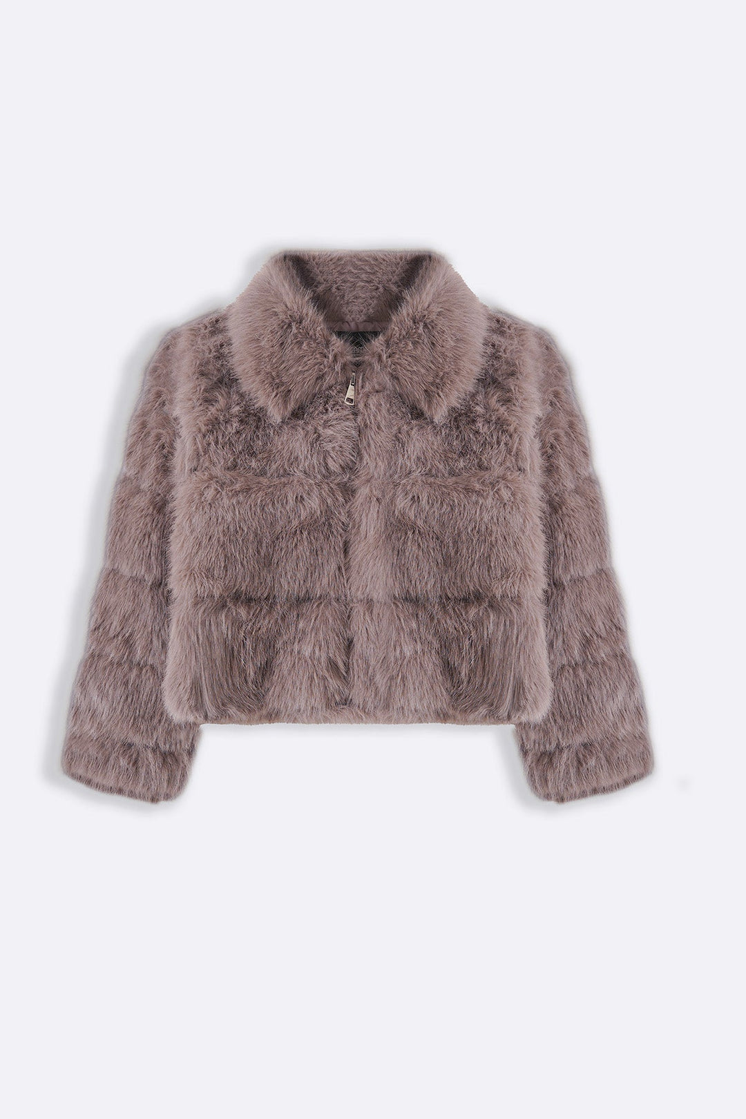 COFFEE FUR ZIPPER JACKET