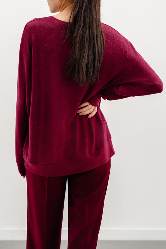 BURGUNDY BASIC SWEATSHIRTS
