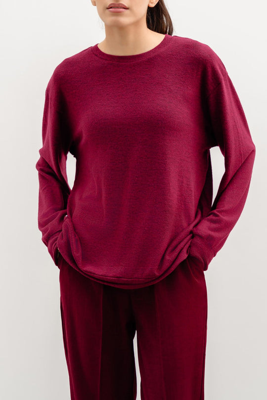 BURGUNDY BASIC SWEATSHIRTS
