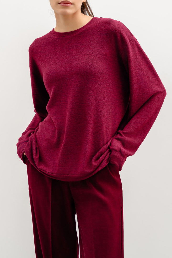 BURGUNDY BASIC SWEATSHIRTS