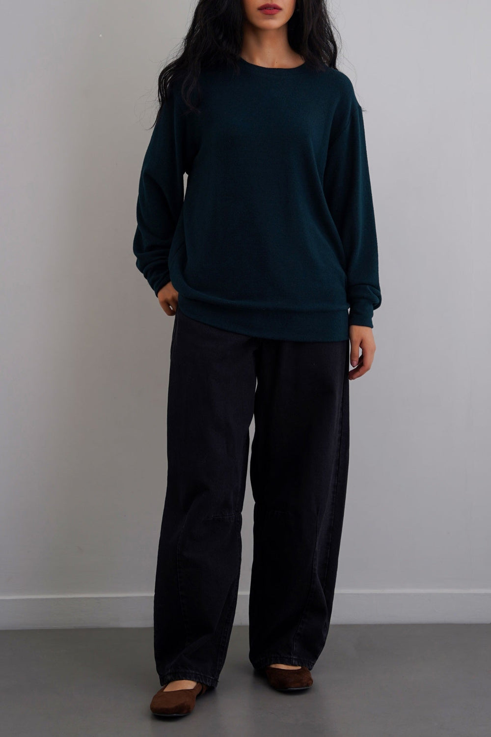 TEAL BASIC SWEATSHIRTS
