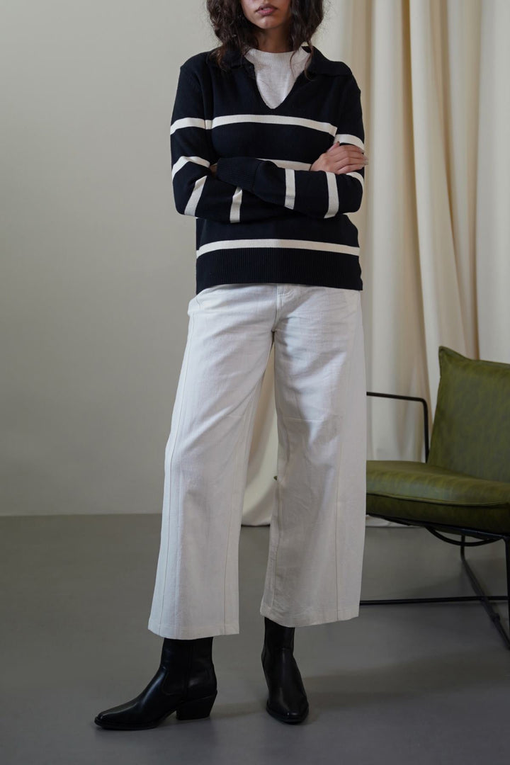 BLACK POLO STRIPED JUMPER