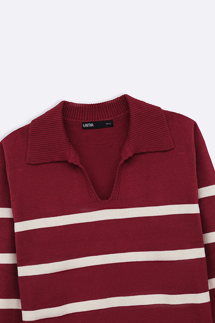 CHERRY PINK POLO STRIPED JUMPER
