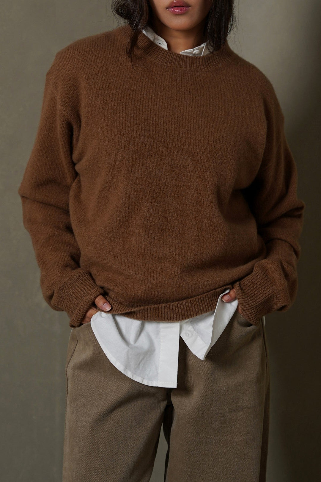 CAMEL PURE WOOL JUMPER