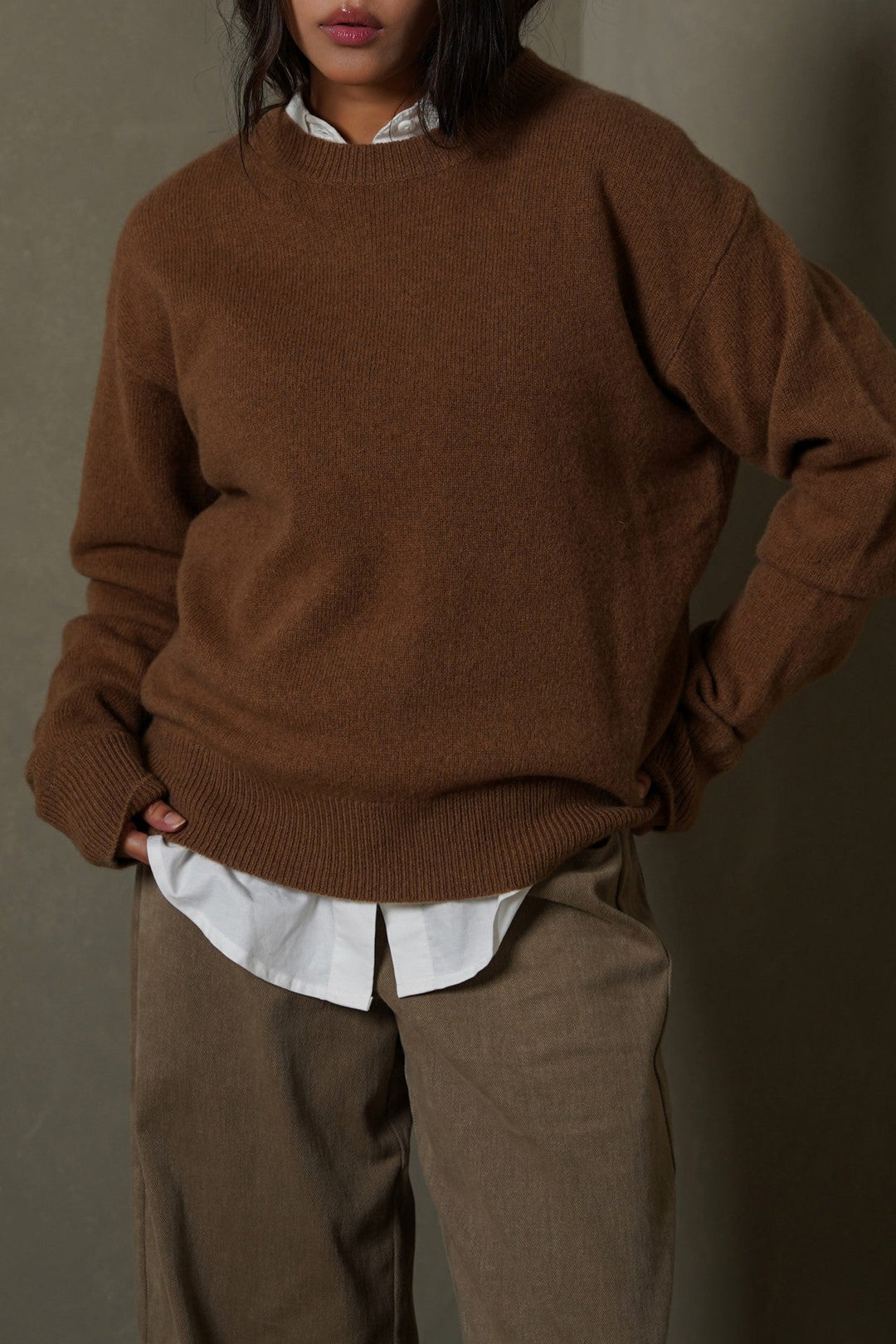 CAMEL PURE WOOL JUMPER