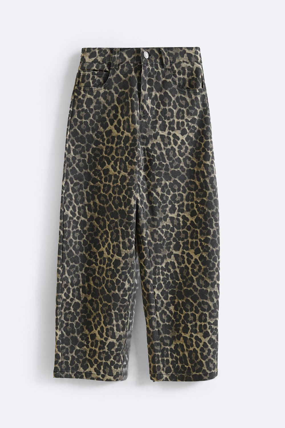 BEIGE LEOPARD BARREL PANTS
