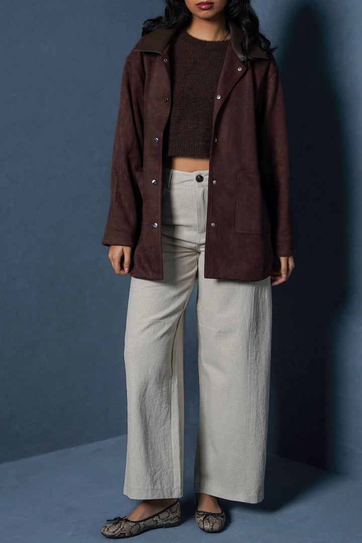 BEIGE LINEN BLEND JEAN PANT