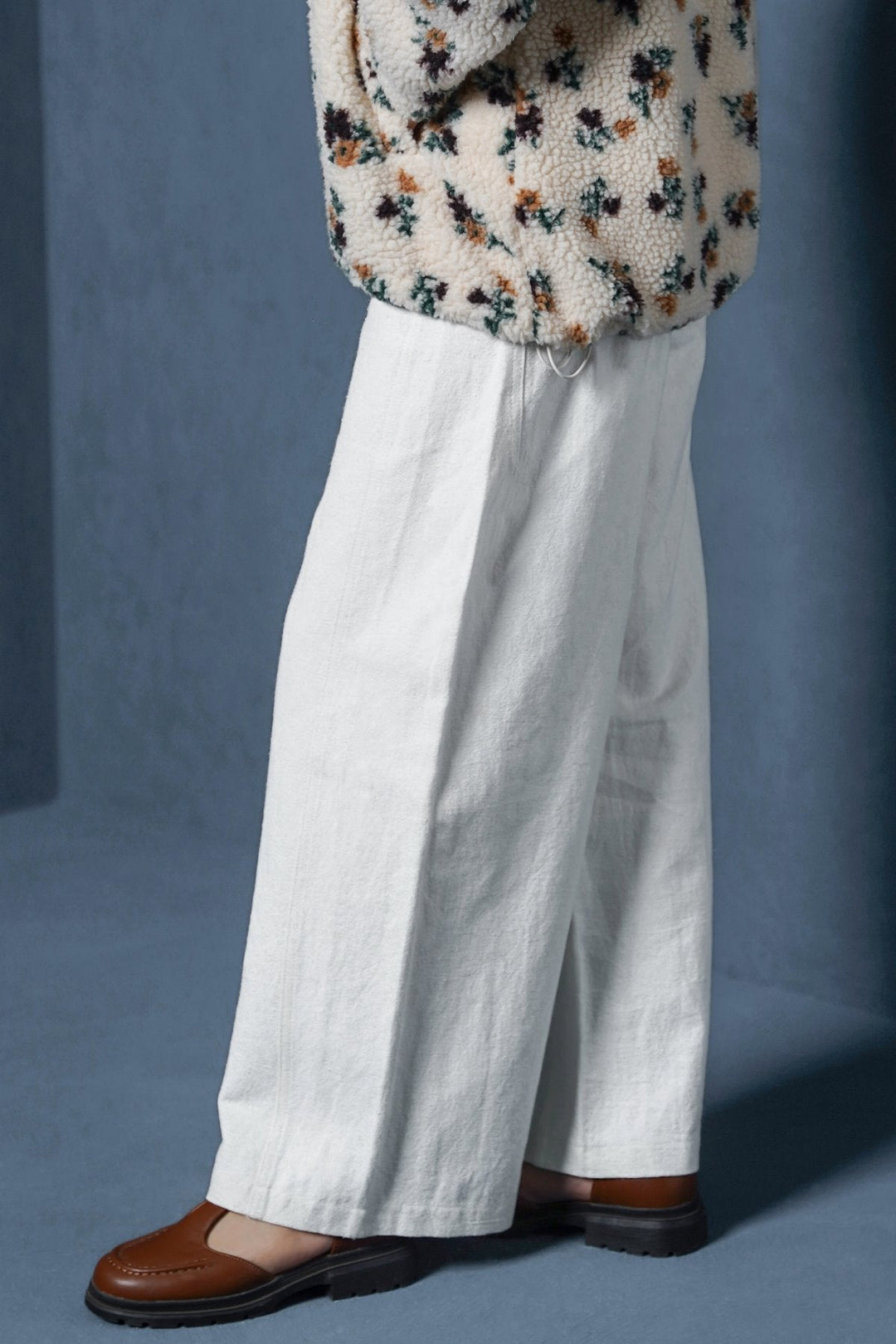 WHITE LINEN BLEND JEAN PANT