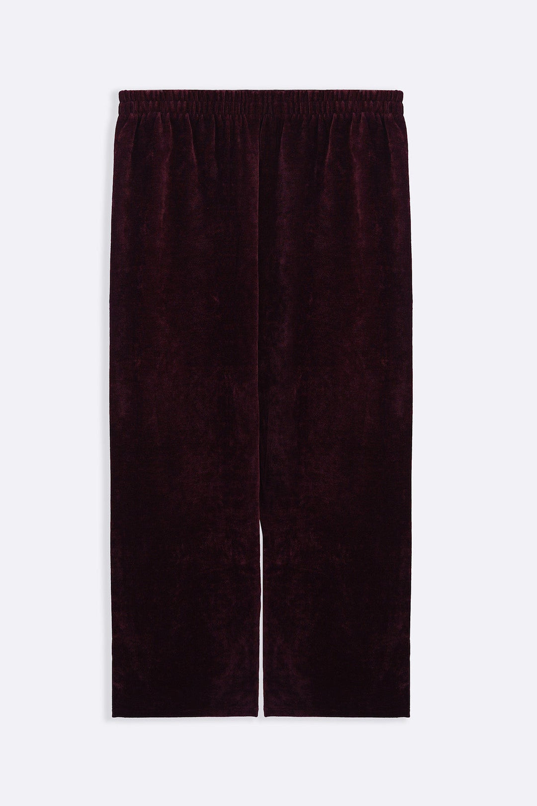 BURGUNDY VELVET EARTH TROUSERS