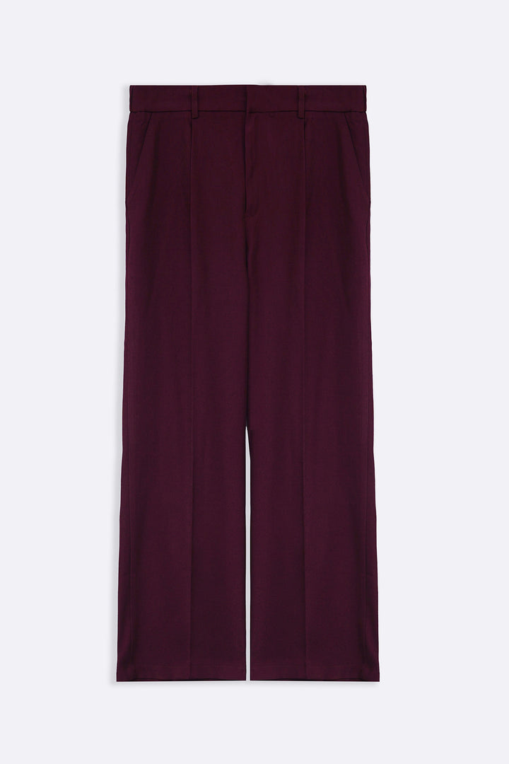 BURGUNDY TAILORED SLIM PANTS
