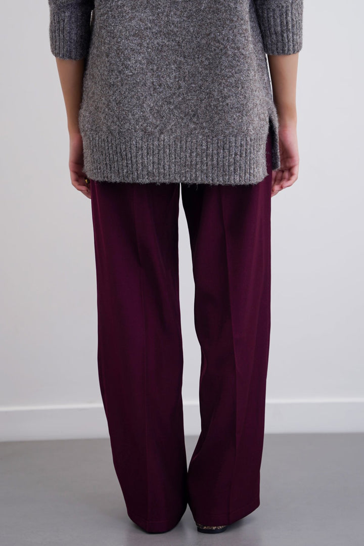 BURGUNDY TAILORED SLIM PANTS