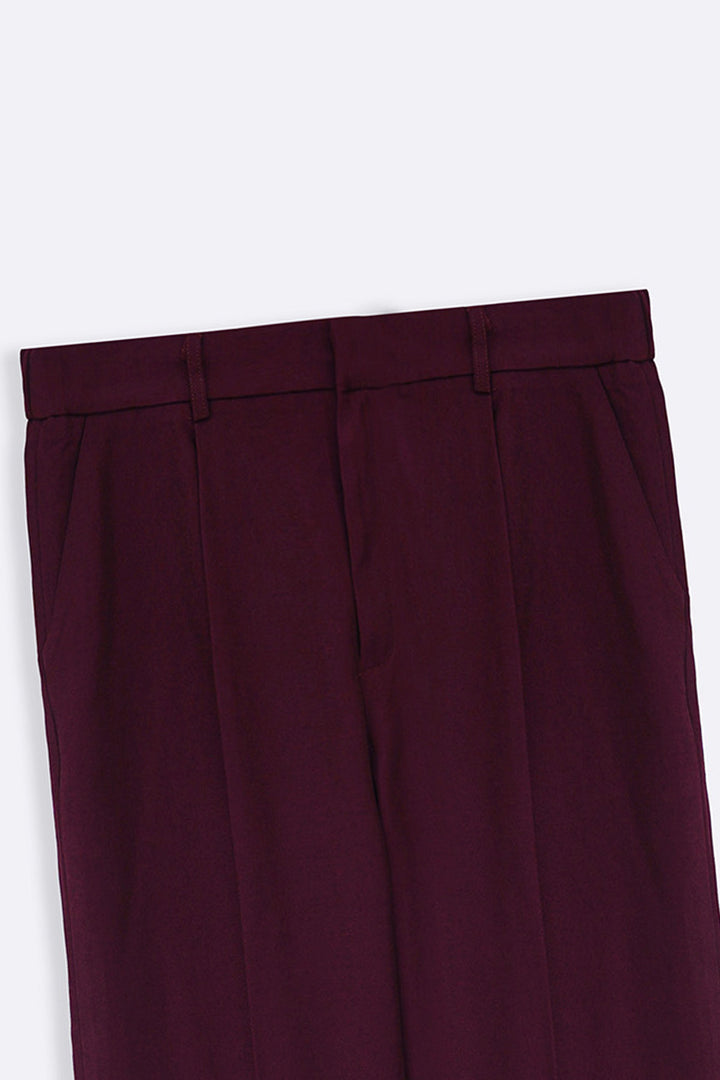 BURGUNDY TAILORED SLIM PANTS