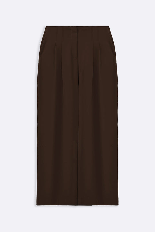 BROWN WORKDAY PLEATED PANTS