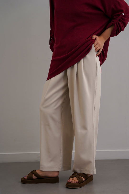 OFF WHITE WORKDAY PLEATED PANTS