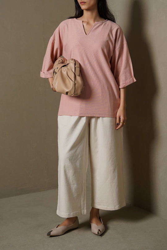 ECRU CROPPED PANTS