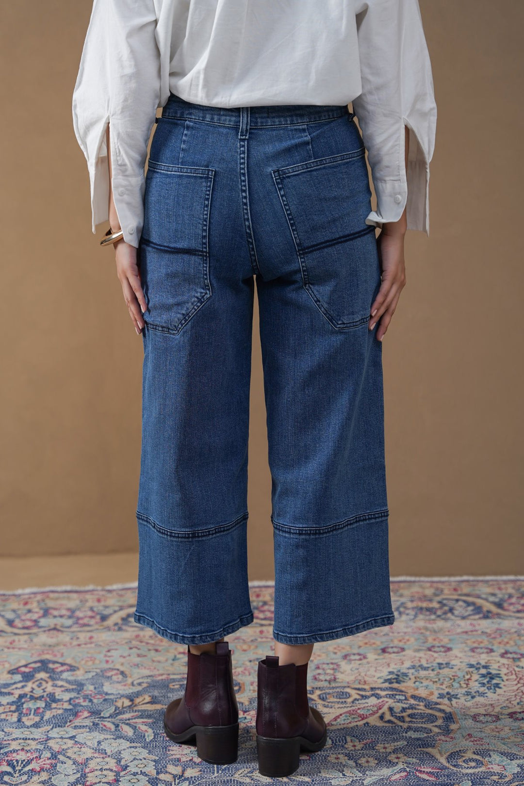 MID BLUE HIGHLINE CROPPED JEANS