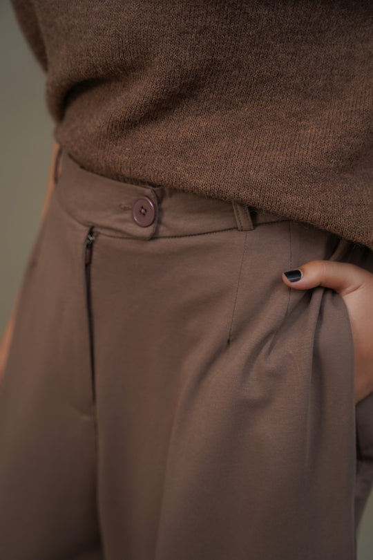 KHAKI STRAIGHT LEG PANTS