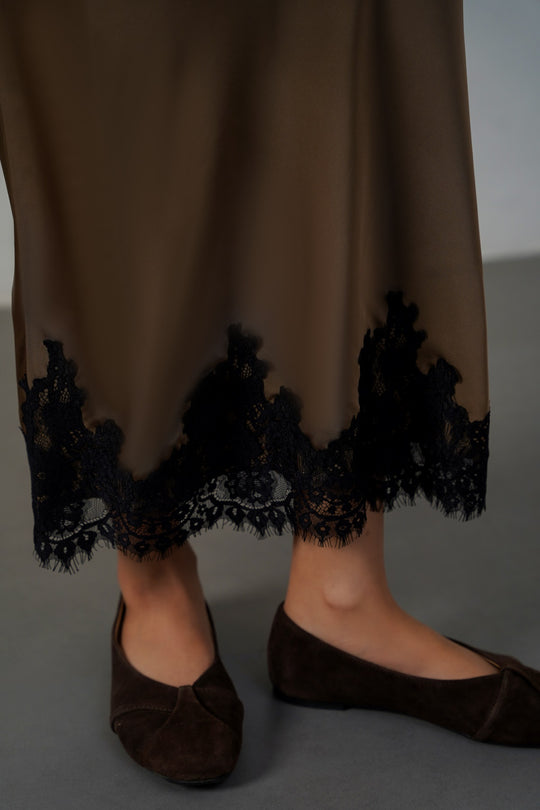 LACE AND SILK SKIRT