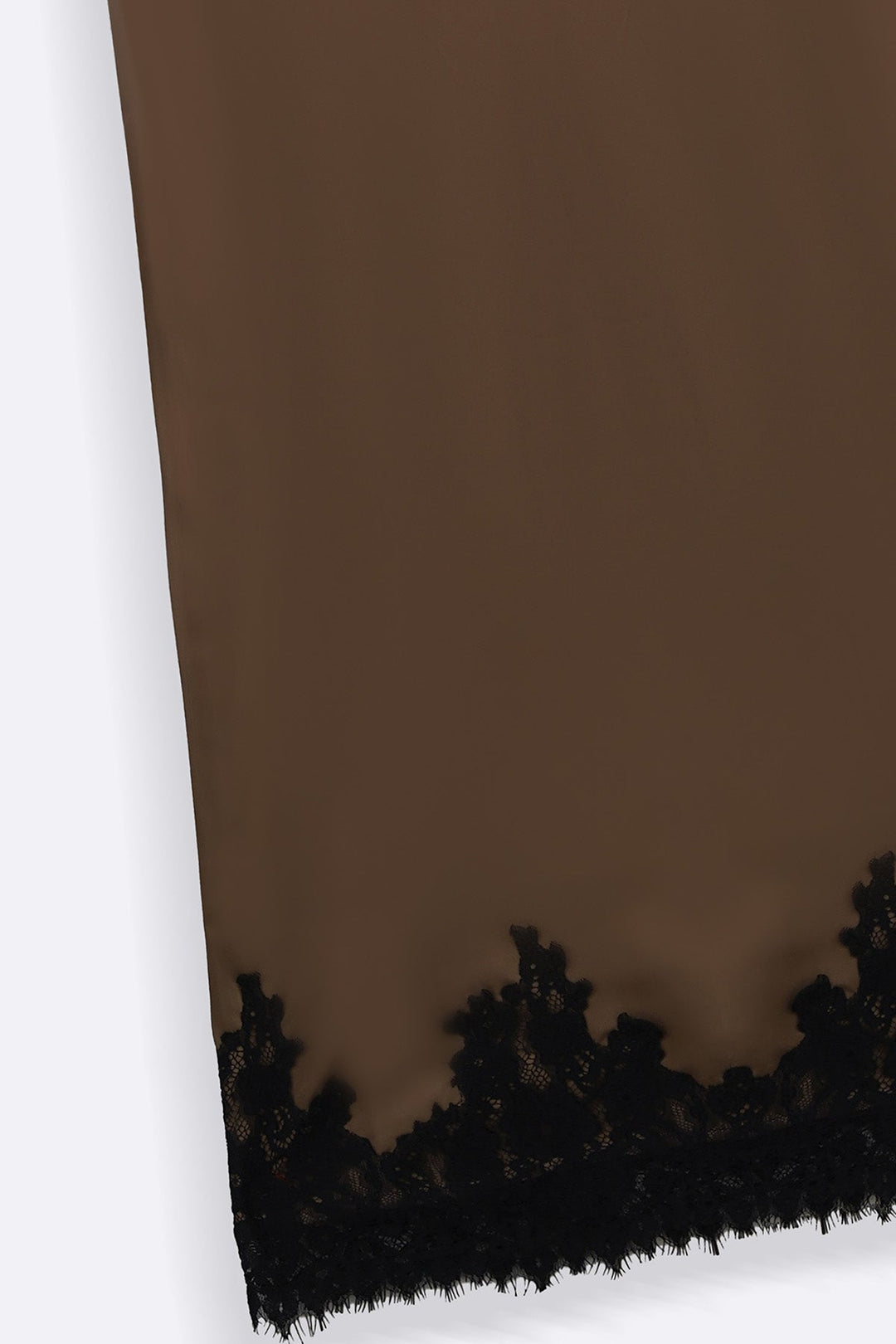 TAUPE LACE AND SILK SKIRT