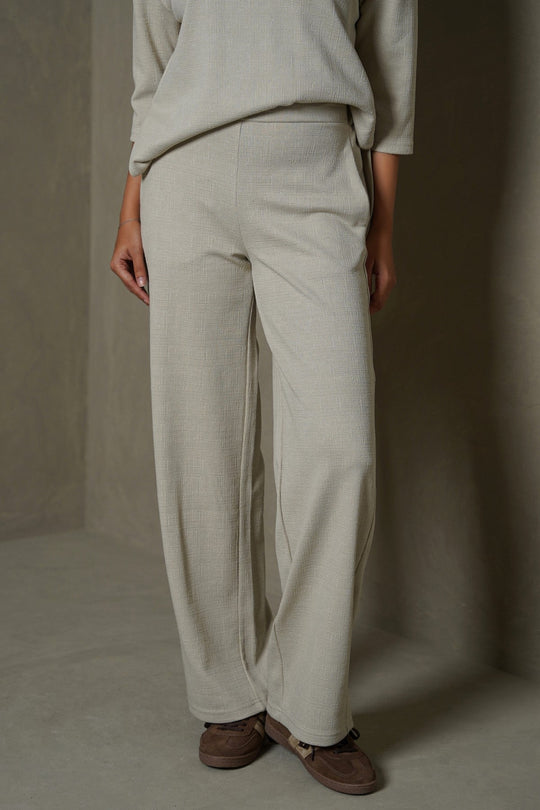 OAT WHITE TEXTURED PANTS