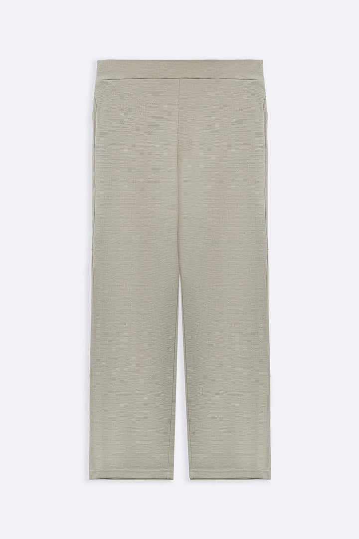 OAT WHITE TEXTURED PANTS