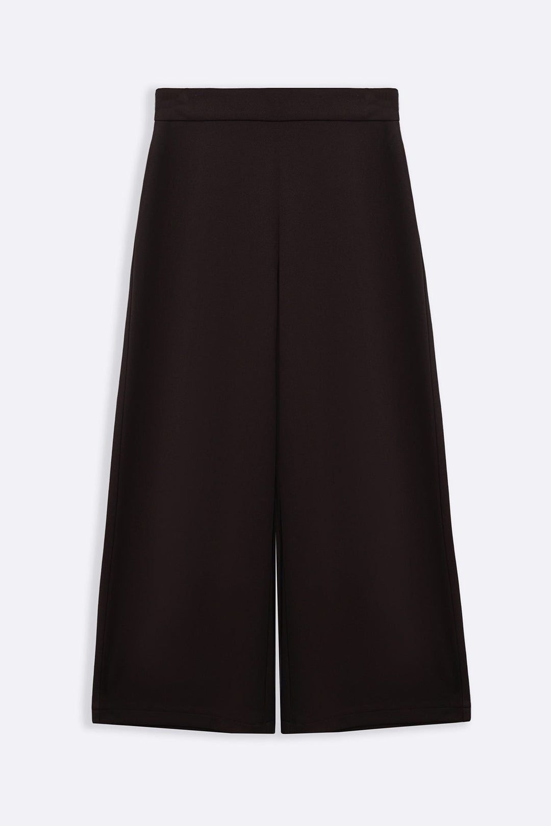 DARK BROWN TWILL TEXTURED CULOTTES