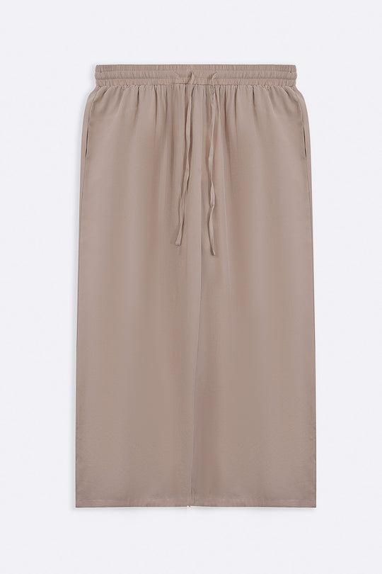 CREAM SLEEK SILK TROUSERS