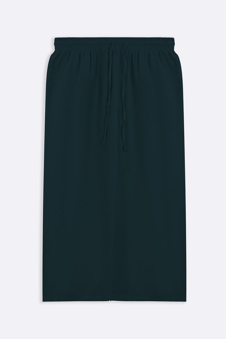 GREEN SLEEK SILK TROUSERS