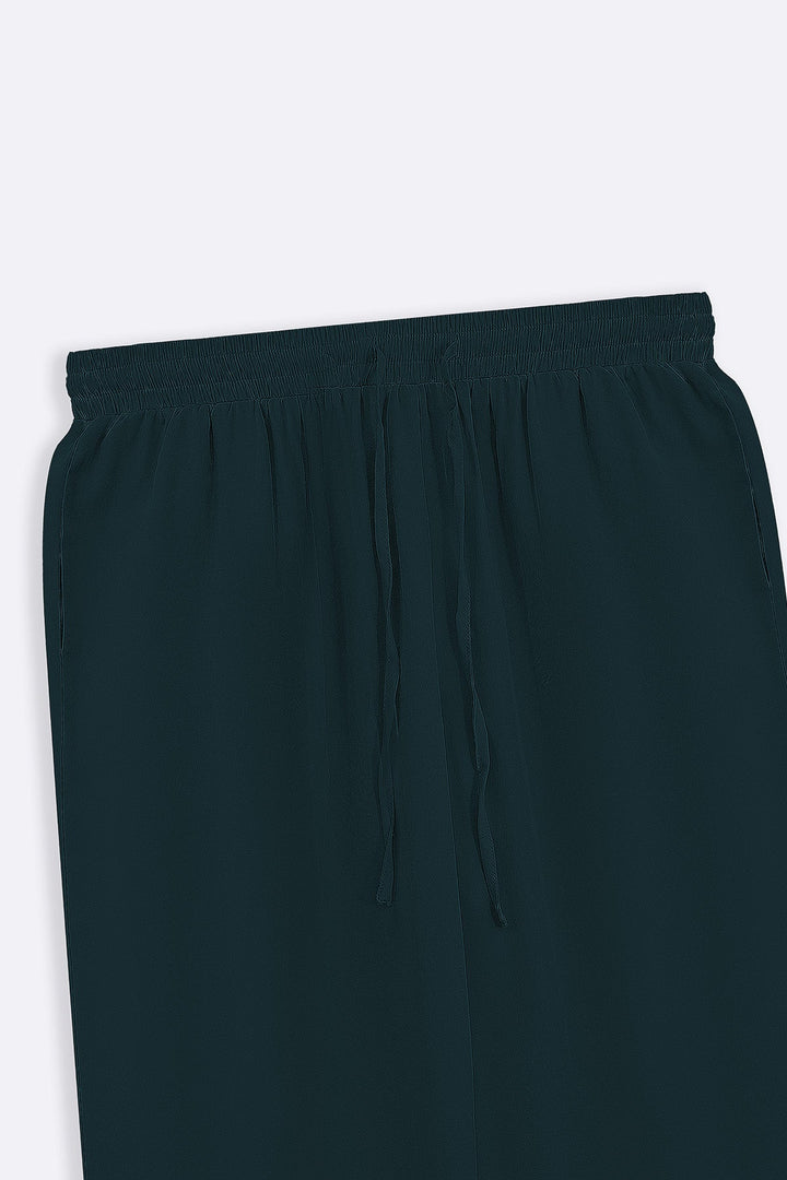 GREEN SLEEK SILK TROUSERS