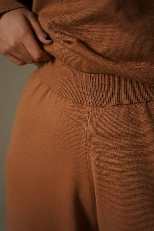 CAMEL FLOWY TROUSERS