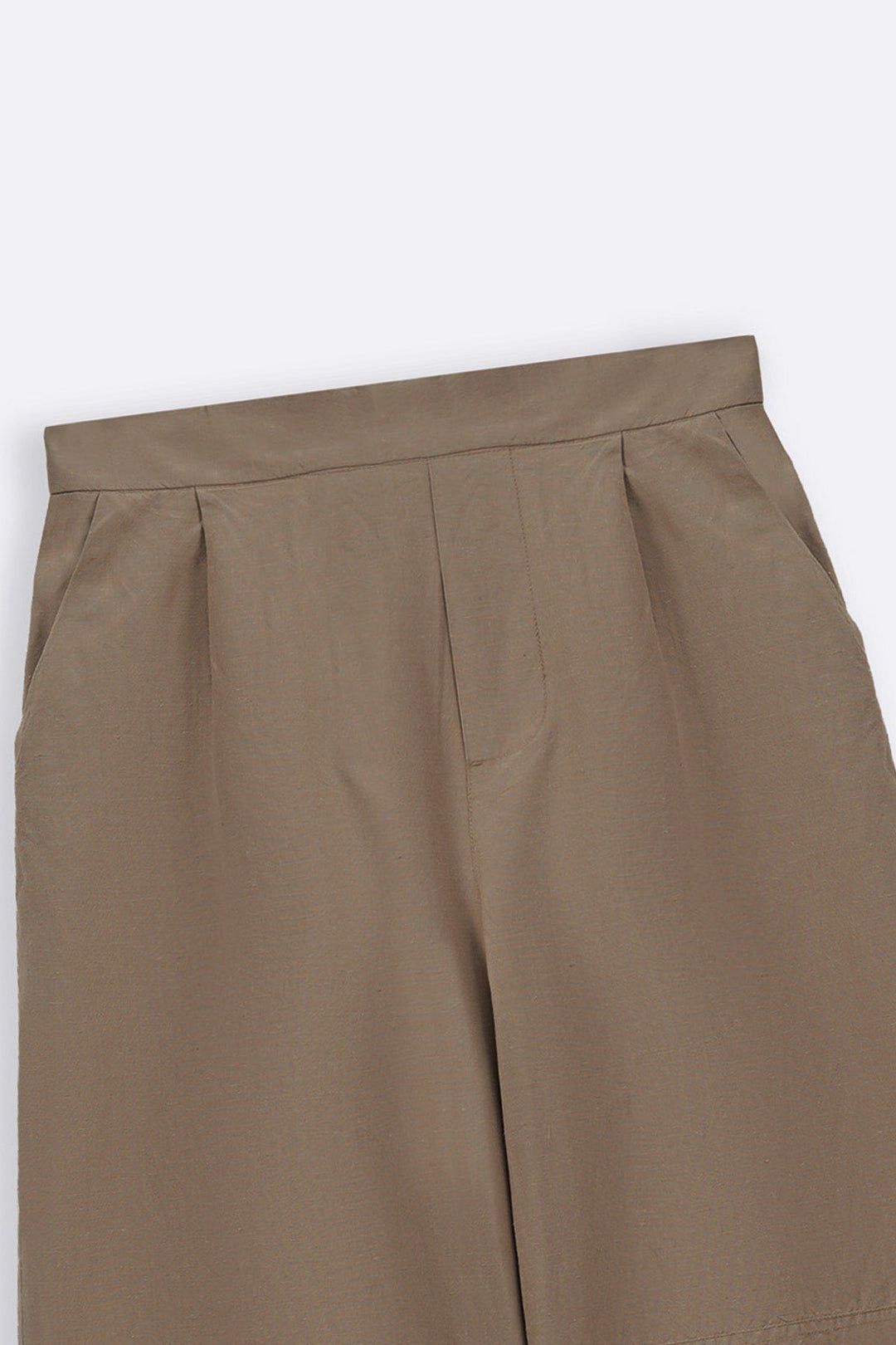 BEIGE TAILORED LINEN BLEND CULOTTES